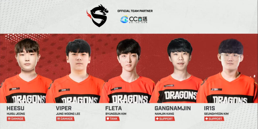 <em>The Shanghai Dragons roster against Sin Prisa Gaming this past weekend.</em>