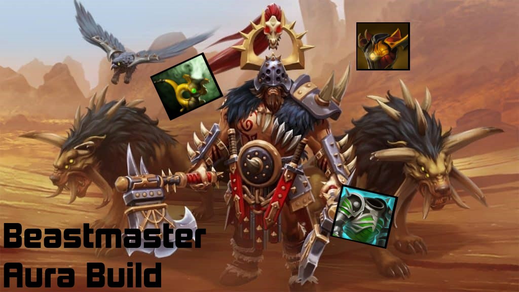 In Dota 2 7.33c, Beastmaster can still build Auras instead of Aghs (Image via esports.gg)