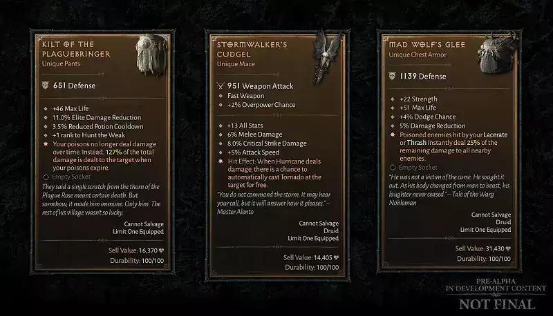 Unique items will only come around a few times a season in Diablo 4.