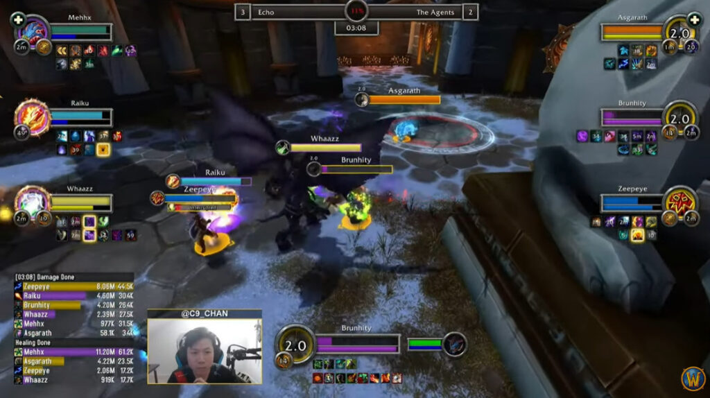 Echo versus The Agents in Dragonflight Season 2 WoW AWC Cup 1 (Image via Blizzard Entertainment)