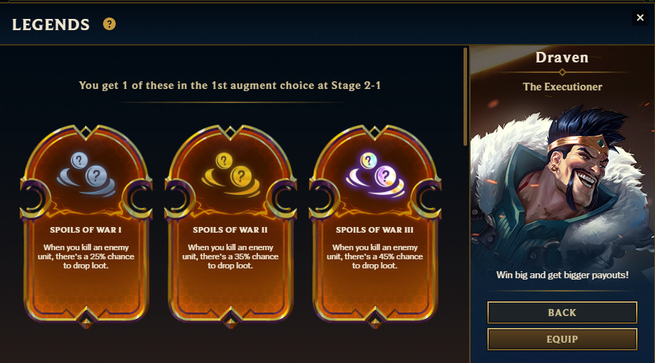 Draven tailored augment at 2-1 (Image via Riot Games)