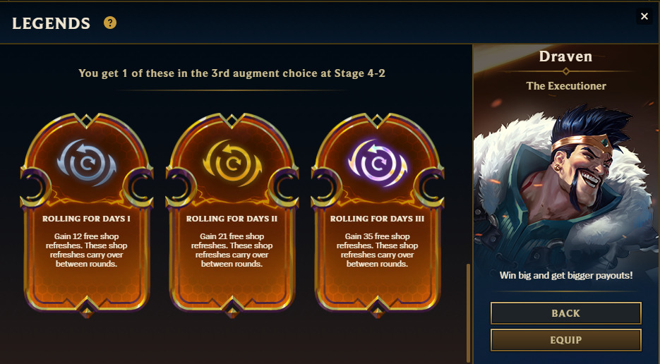 Draven tailored augment at 4-2 (Image via Riot Games)