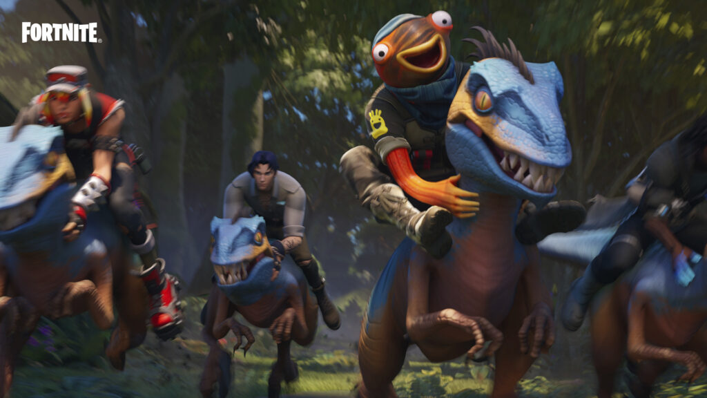 How to ride a Raptor (Image via Fortnite)