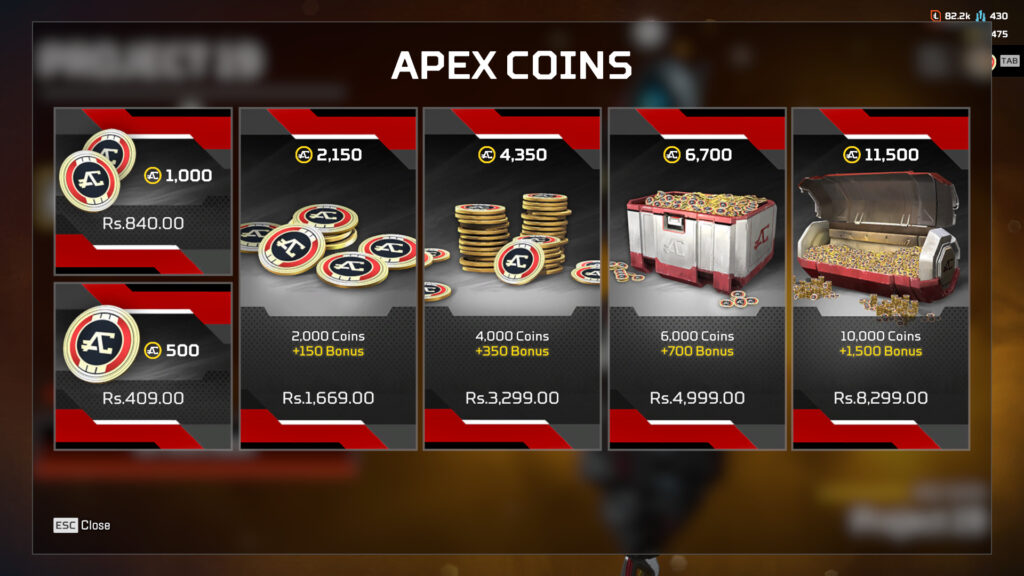 Apex Coins can only be acquired using real money (Image via Respawn Entertainment)