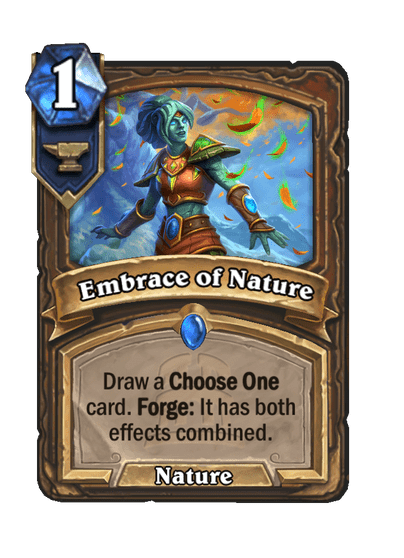 Embrace of Nature - Forge Keyword Hearthstone card<br>Image via Blizzard