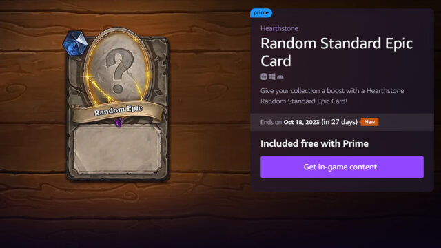 How to get a Free Hearthstone Epic card with Prime Gaming preview image
