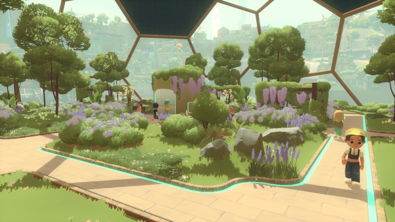 Loftia - a cozy online game set in a warm, solarpunk world by