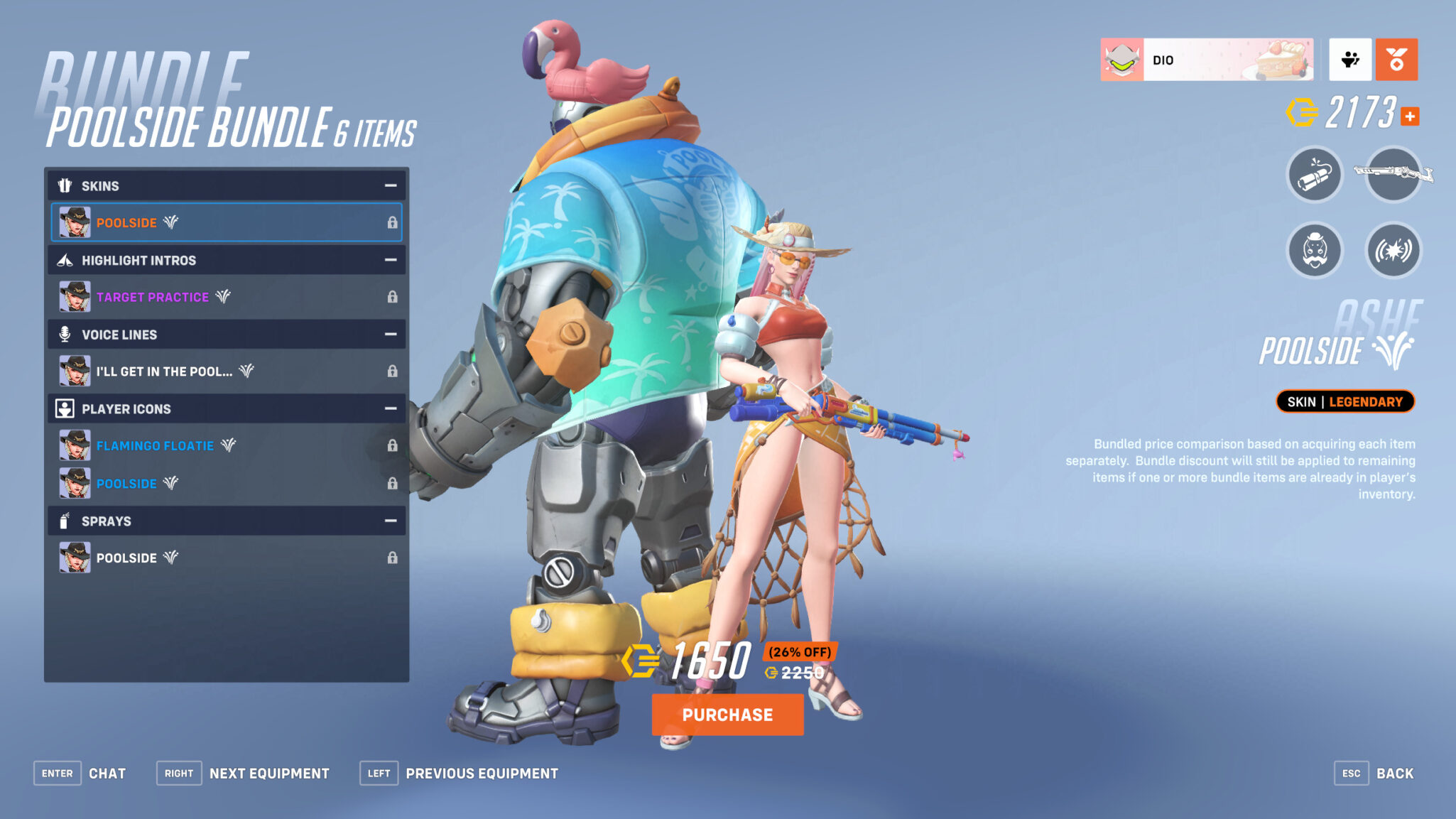 Poolside Ashe skin (Image via Blizzard Entertainment)