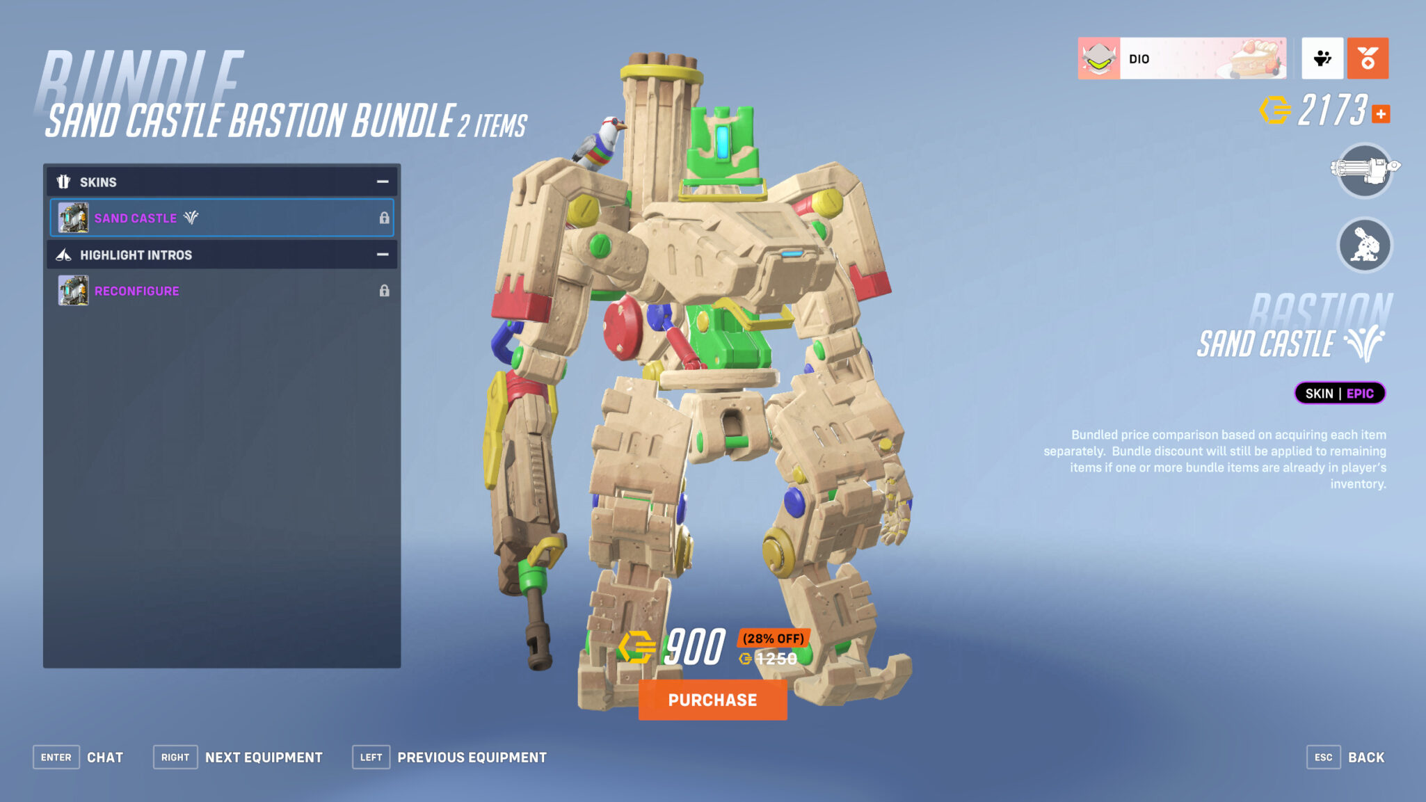 Sand Castle Bastion skin (Image via Blizzard Entertainment)