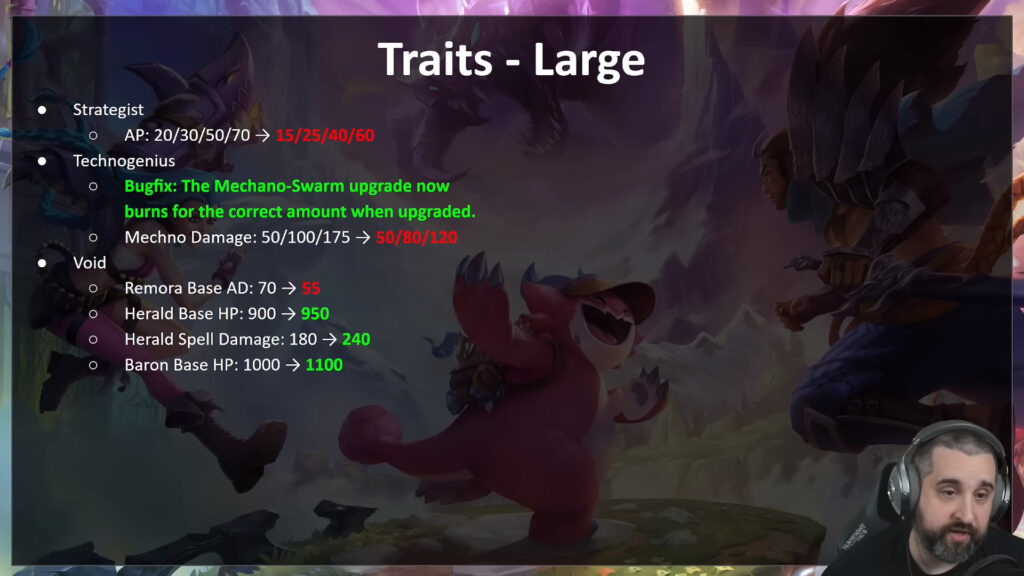 Patch 13.13 traits changes (Image via Mortdog)