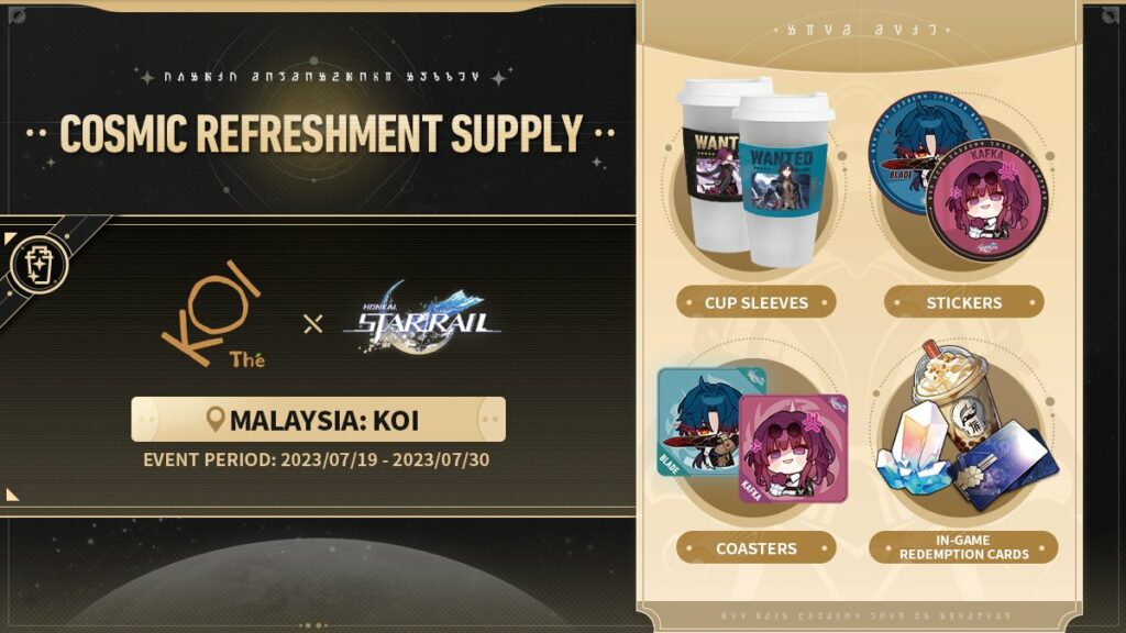 Cosmic Refreshment supply in Malaysia at KOI outlets