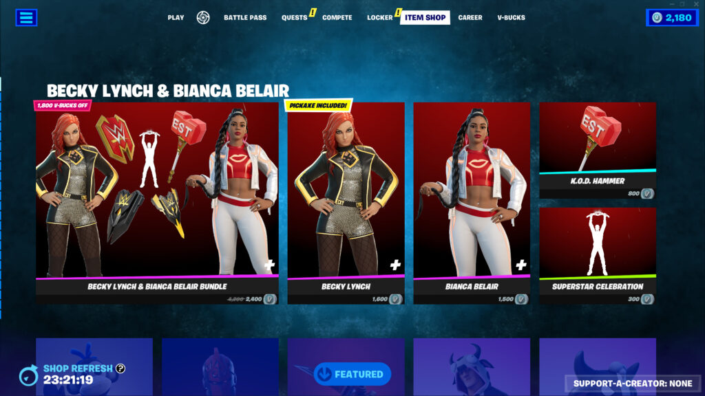 Becky Lynch And Bianca Belair Skins And Items Added To Fortnite