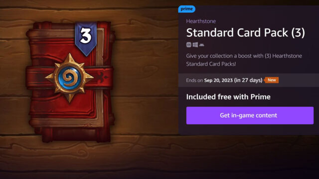 How to get 3 Free Hearthstone packs with Prime Gaming preview image