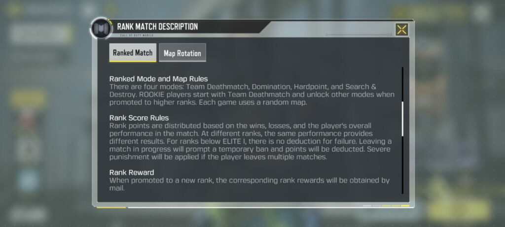 Ranked system information (Image via Activision Publishing, Inc.)