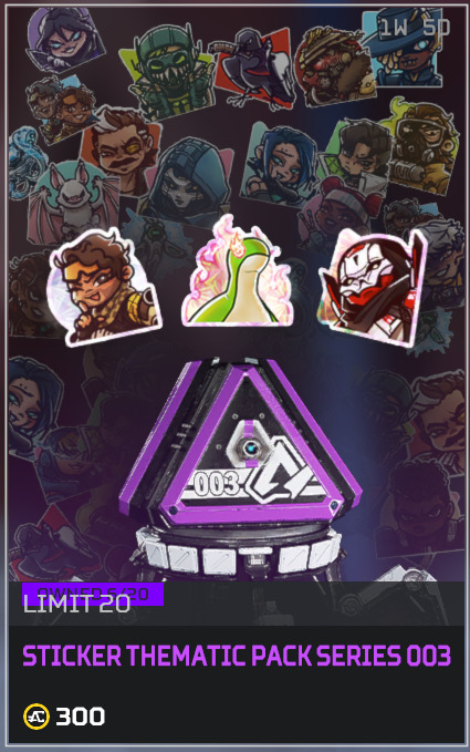 The three final stickers in the Series 003 set (Image via Respawn Entertainment)