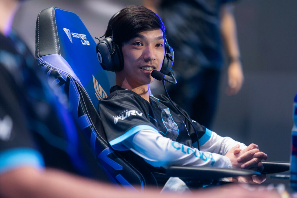 Robert "Blaber" Huang of Cloud9 competes during LCS Summer 2023 Playoffs Week 3 the Riot Games Arena on August 12, 2023. (Photo by Robert Paul/Riot Games)