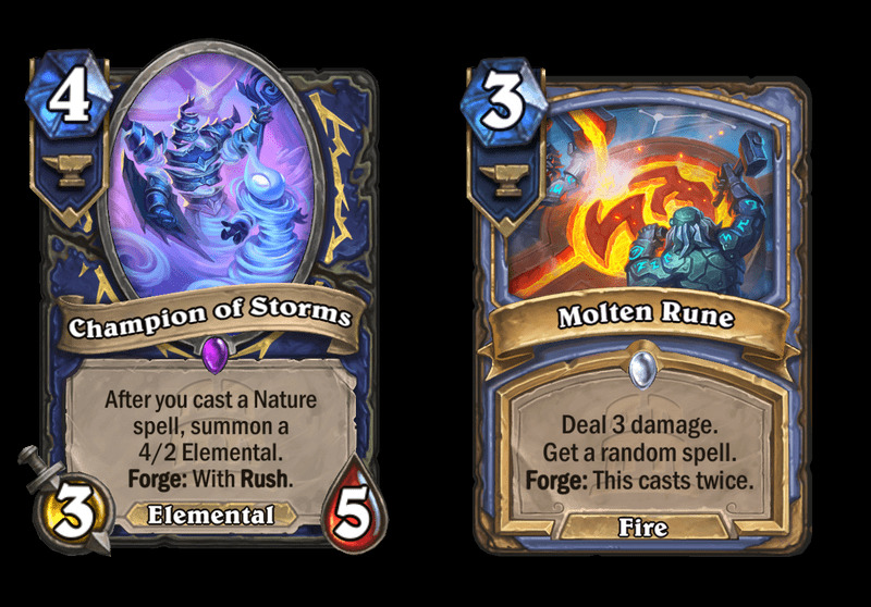Cards with the Forge keyword (Image via Blizzard Entertainment)