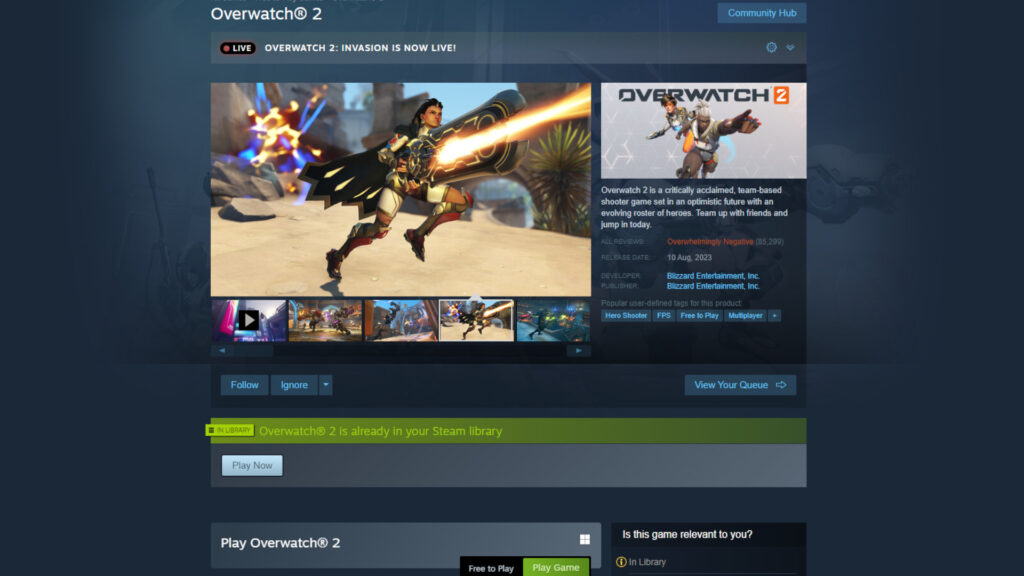 Overwatch 2 on Steam (Image via Blizzard Entertainment)