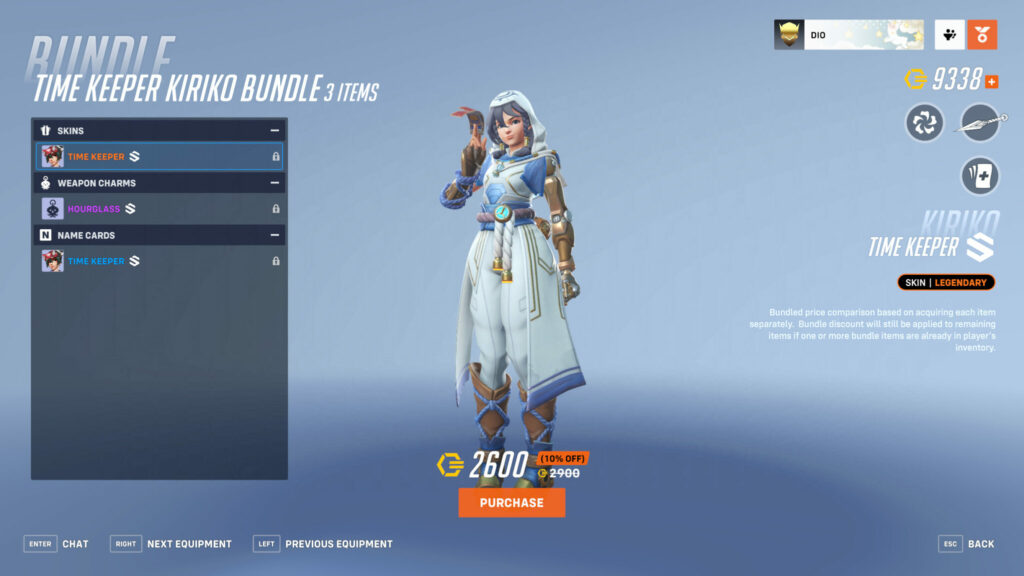 Overwatch 2 Time Keeper Kiriko skin screenshot (Image via Blizzard Entertainment)