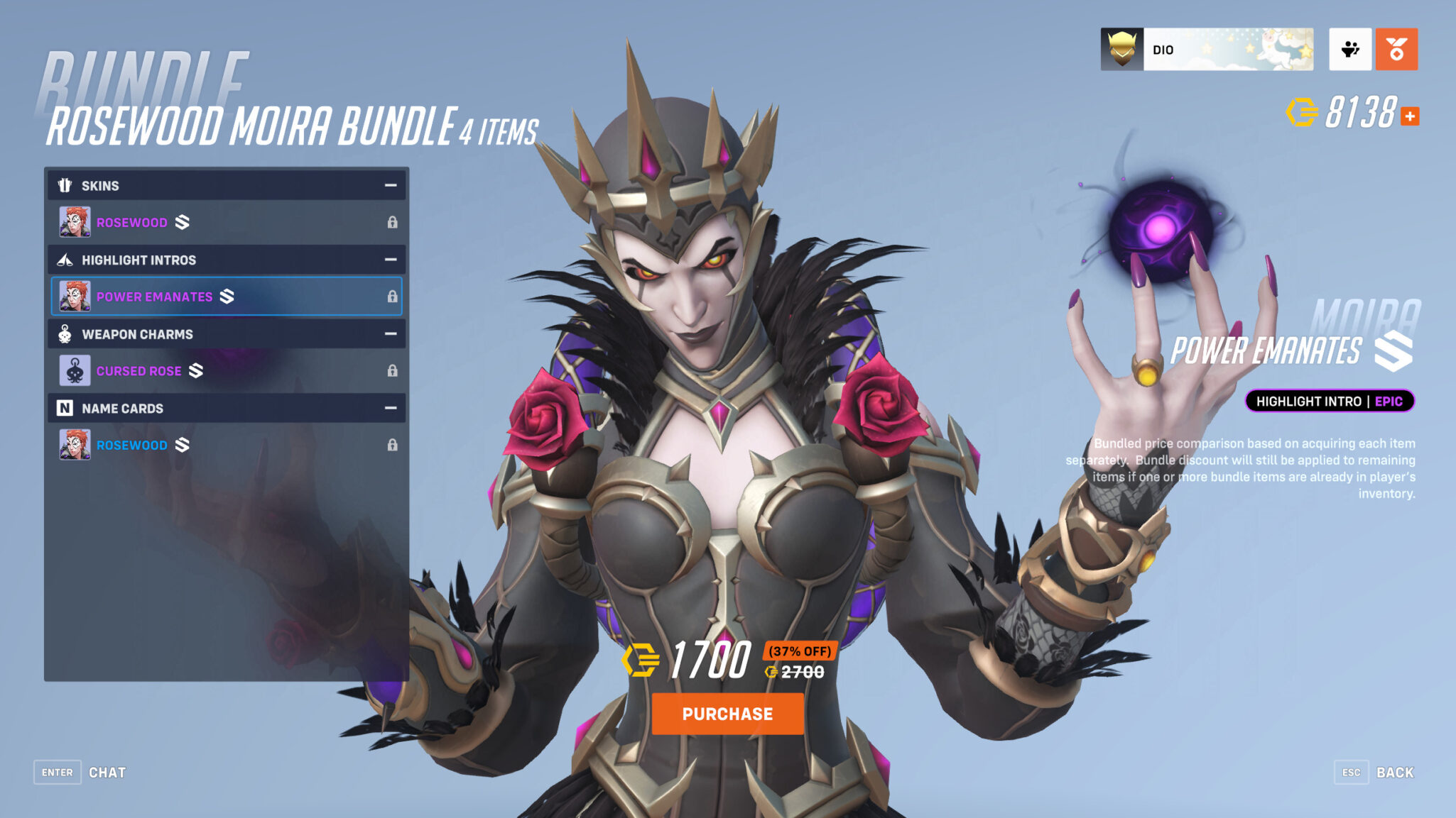 Moira Power Emanates highlight intro (Image via Blizzard Entertainment)