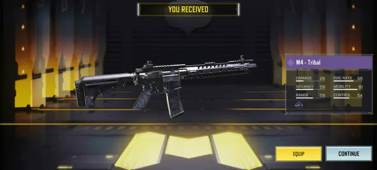 M4 Tribal Weapon Blueprint screenshot (Image via Activision Publishing, Inc.)