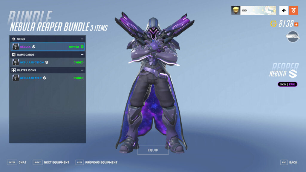 Overwatch 2 Nebula Reaper skin (Image via Blizzard Entertainment)