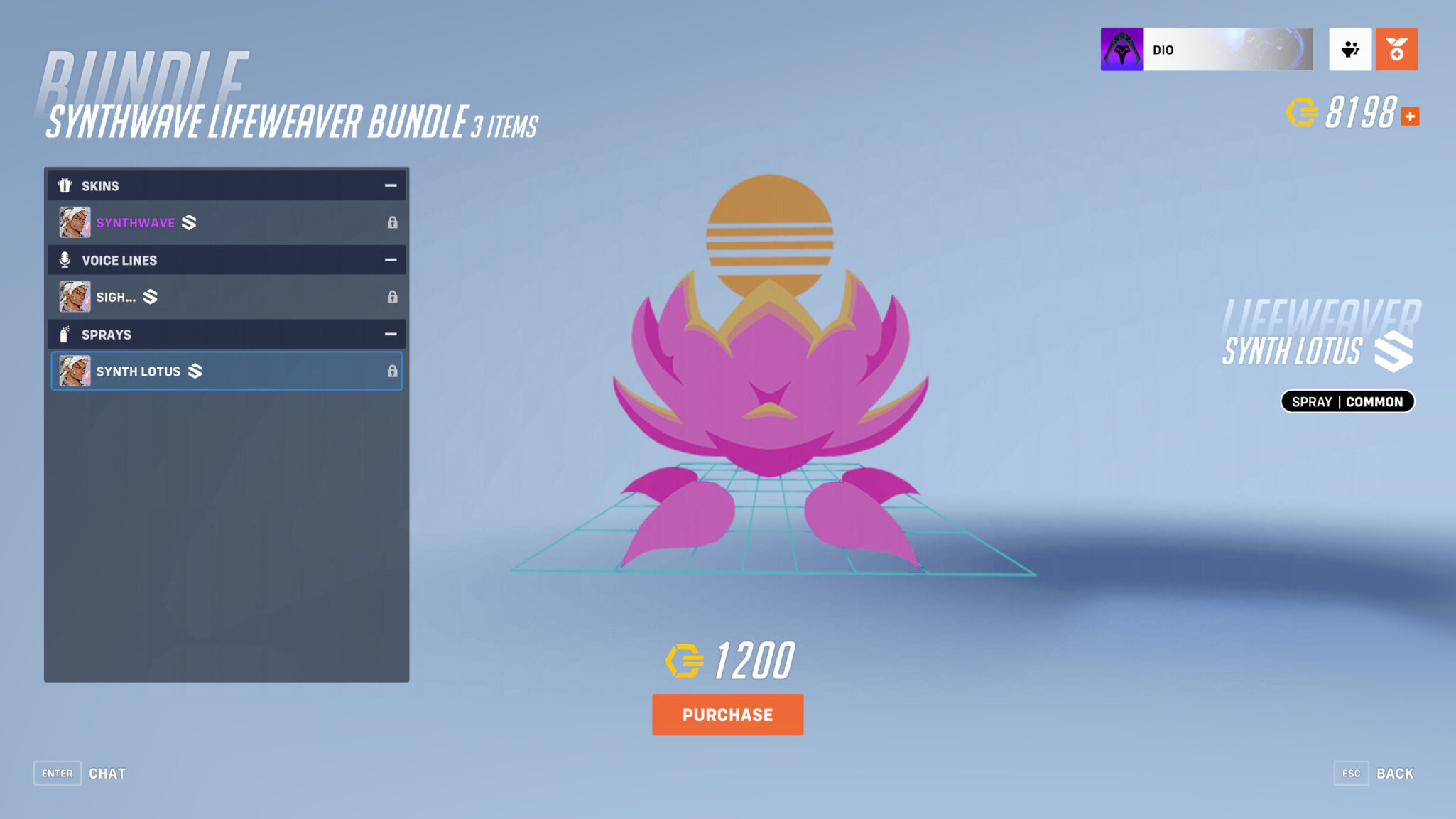 Overwatch 2 Synth Lotus spray (Image via Blizzard Entertainment)