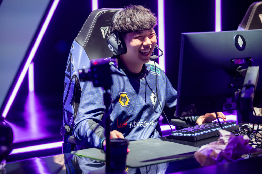 Joseph "Jojopyun" Pyun of Evil Geniuses competes during week 6 of the 2023 LCS Summer Split at the Riot Games Arena on July 20, 2023. (Photo by Marv Watson/Riot Games)