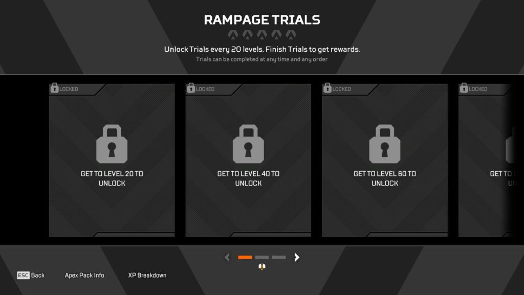 The Rampage Trials for Weapon Mastery