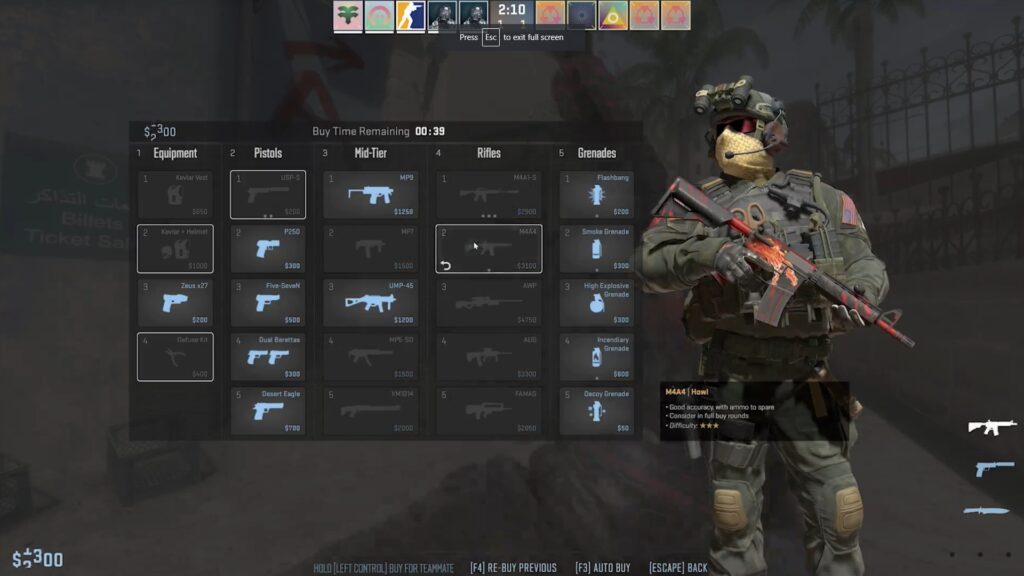 The CS2 Buy Menu - a welcome addition to fans of the Counter-Strike franchsie
