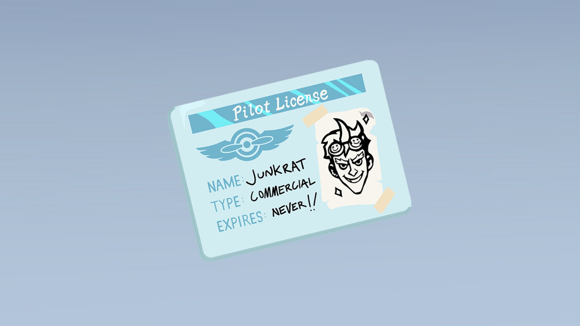 The Junkrat Pilot License spray in Overwatch 2 (Image via Blizzard Entertainment)