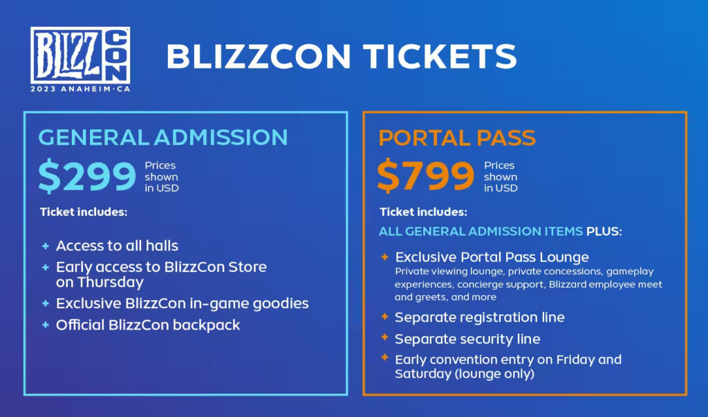 BlizzCon 2023 tickets cost (Image via Blizzard Entertainment)