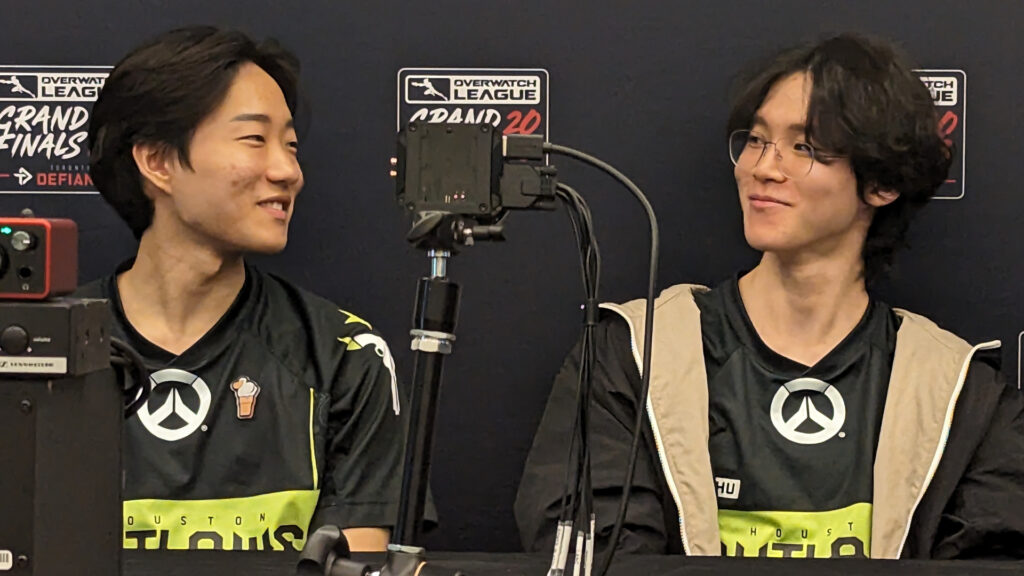 Pelican and Shu at the Overwatch League 2023 Playoffs (Image via esports.gg)