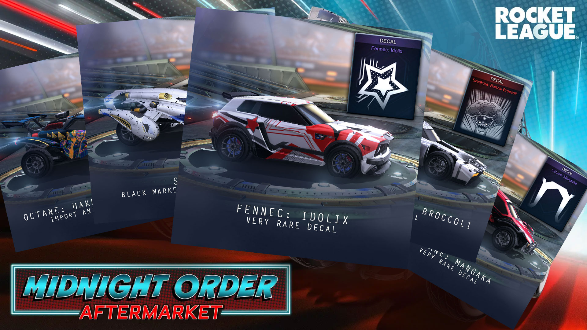 Rocket League Midnight Order: Aftermarket event introduces manga-inspired  decals
