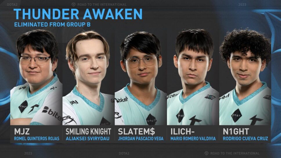 Thunder Awaken crash out of TI12 as the first team eliminated  cover image