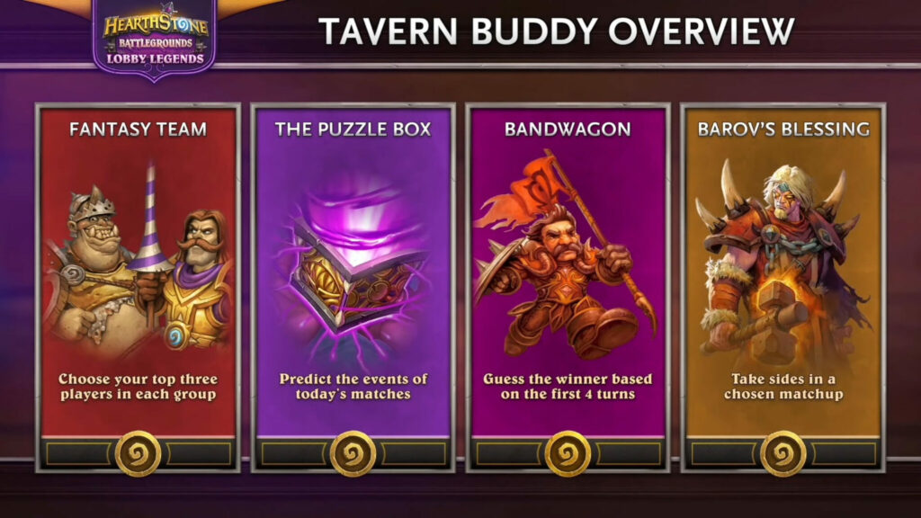 Tavern Buddy information (Image via Blizzard Entertainment)
