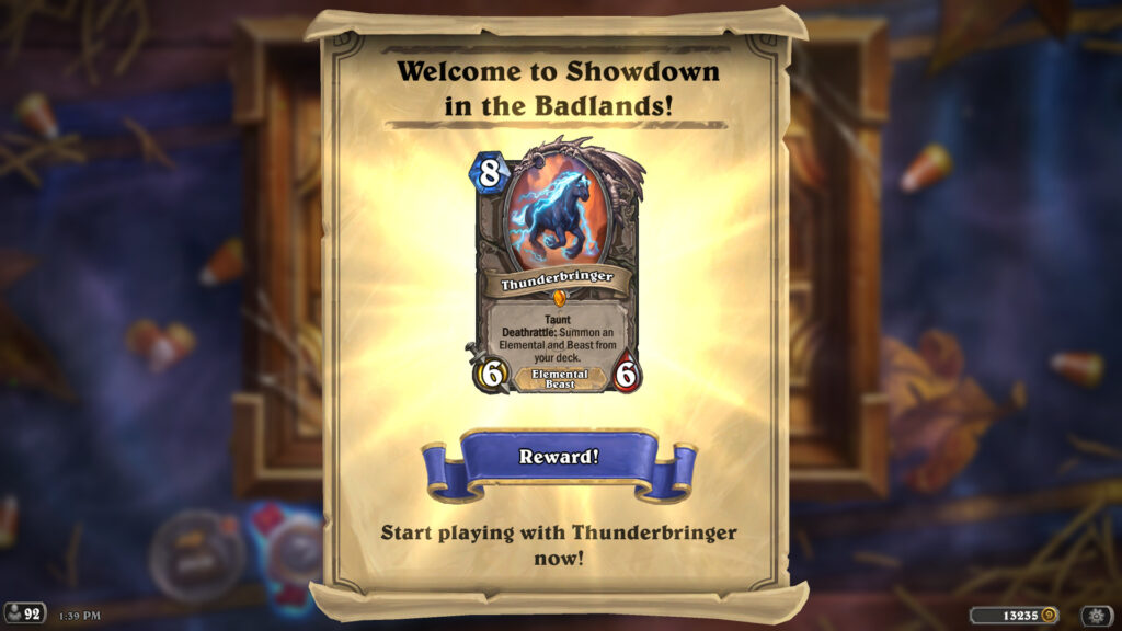 Thunderbringer in Hearthstone (Image via Blizzard Entertainment)