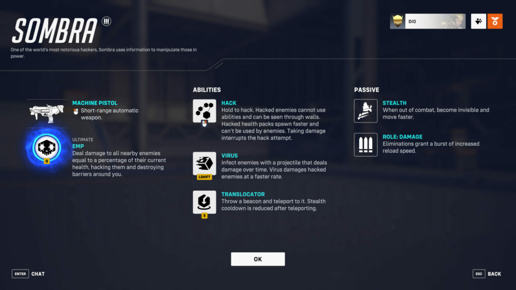 Sombra rework screenshot (Image via Blizzard Entertainment)