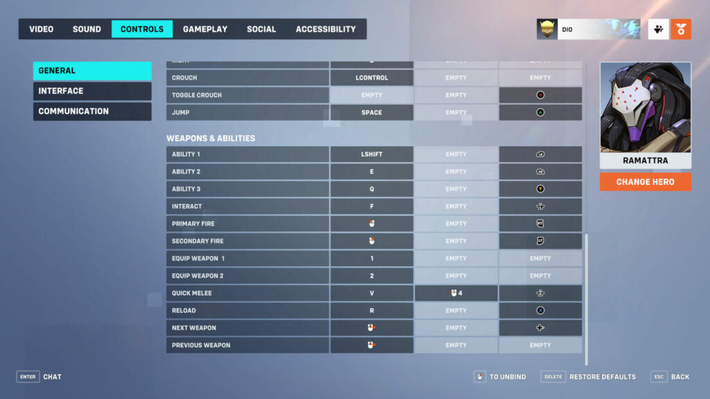 Ramattra's default controls (Image via Blizzard Entertainment)