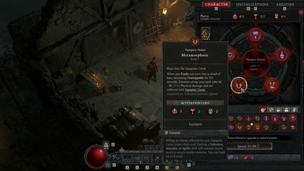 Diablo 4 Season of Blood features Vampiric Powers (Image via Blizzard Entertainment)