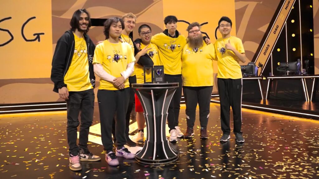 The DSG LOL team celebrating their victory (Image via Disguised)