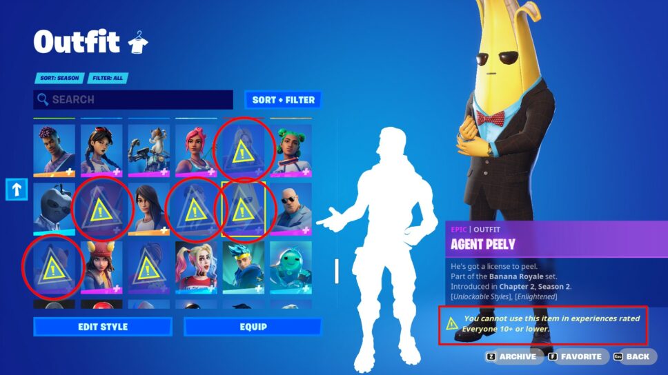 New Fortnite age restriction prevents you from using skins in certain game modes (updated) cover image