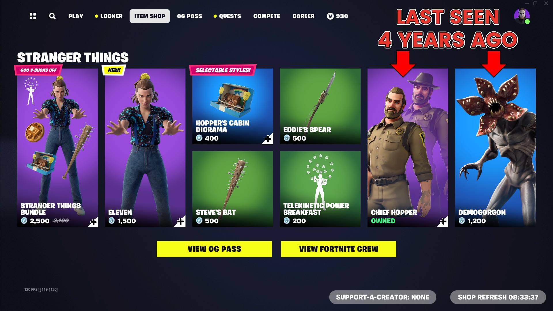 Fortnite Stranger Things skins have FINALLY returned after four years