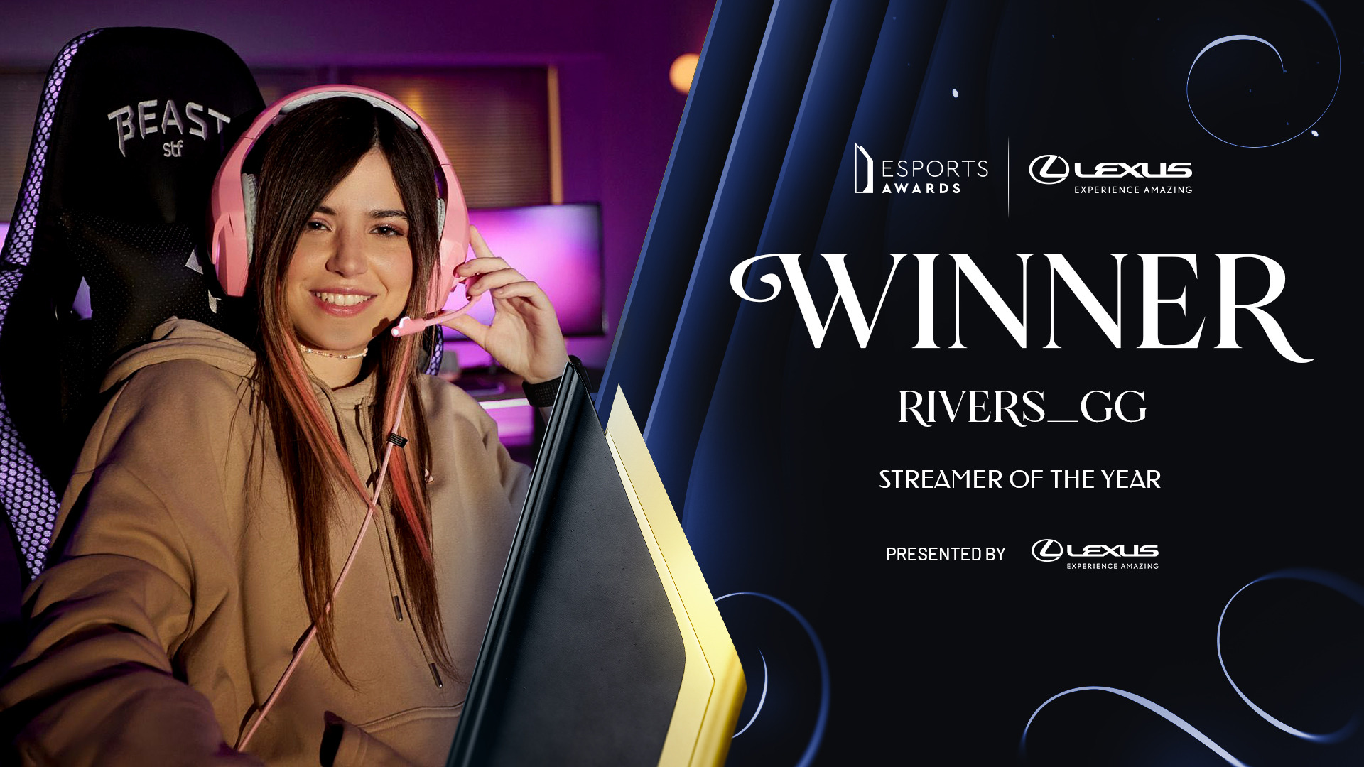 Riversgg becomes Streamer of the Year at Esports Awards 2023