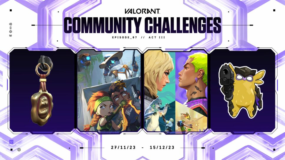 All VALORANT Community Challenges 2023 objectives and rewards cover image