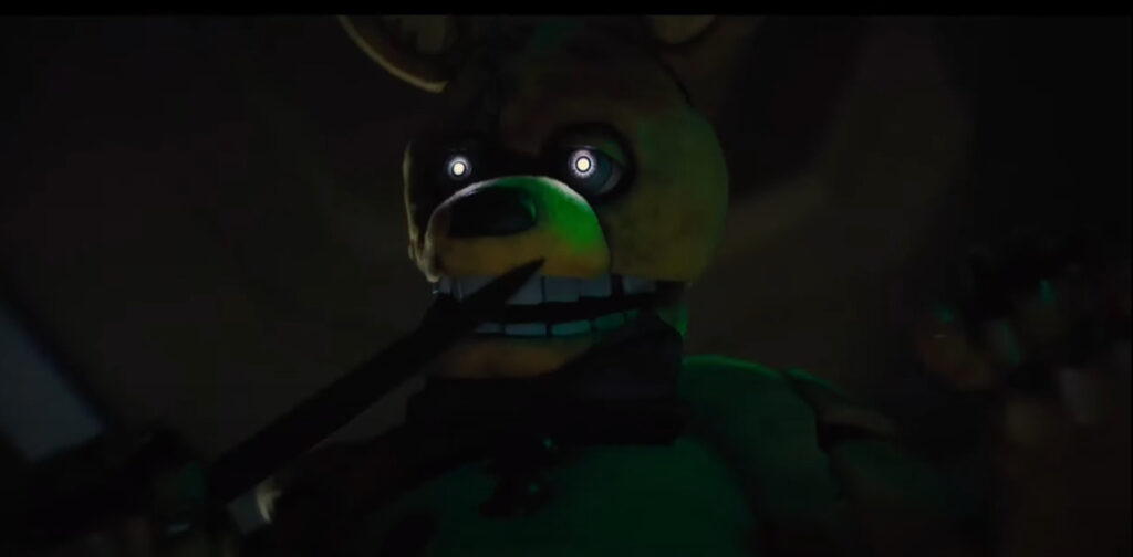 <em>Springtrap performing the iconic knife wipe (image via Universal Pictures)</em>