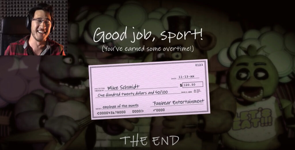 <em>The first appearance of the security guard's name (image via Markiplier on YouTube)</em>
