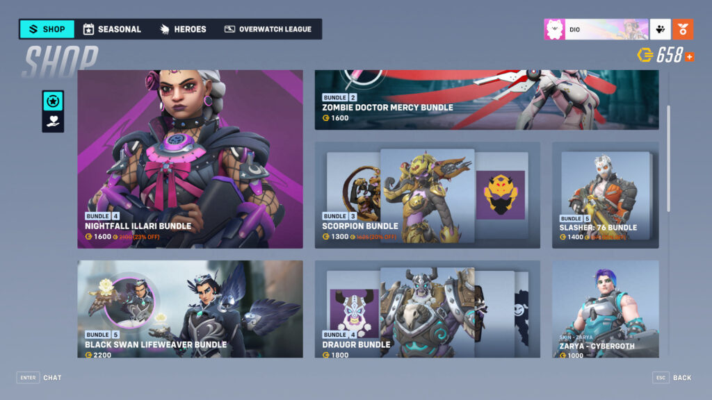 Overwatch 2 shop rotation (Images via Blizzard Entertainment)