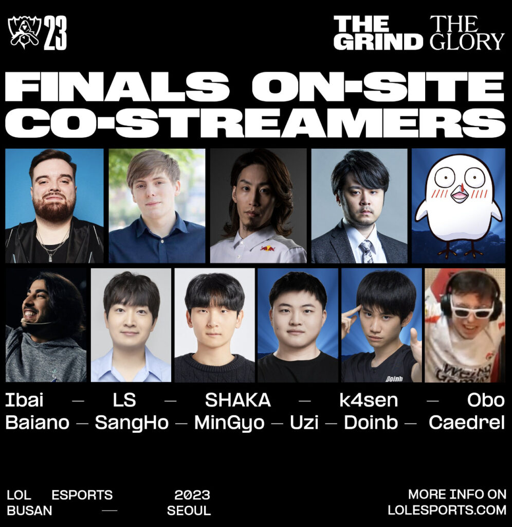 The official on-site co-streamers of Worlds 2023 (Image via Riot Games)