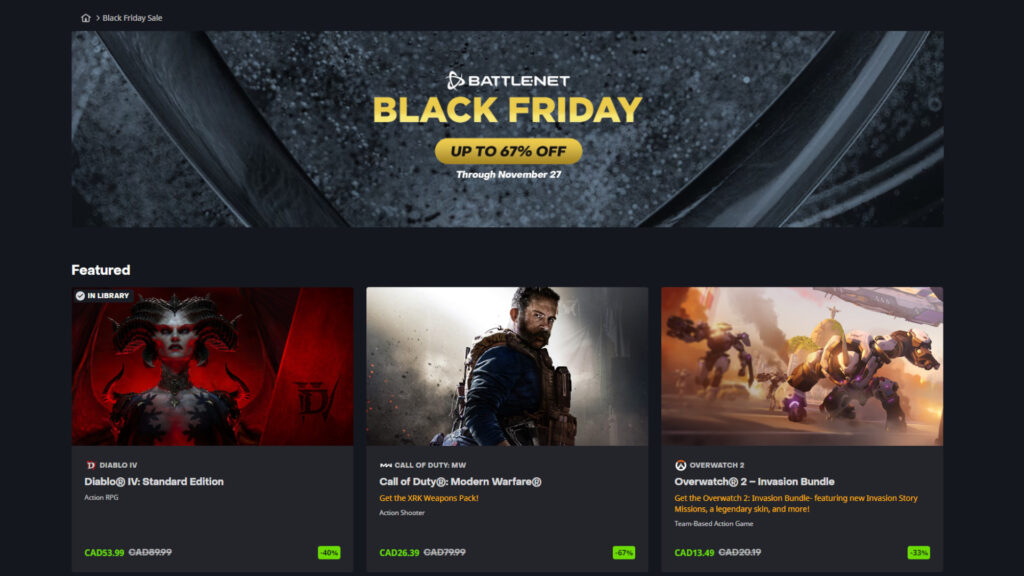 The Battle.net Black Friday Sale is live — Battle.net — Blizzard News